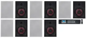 Rcs650-6 Rockville Wa870 10 8 Inch 70v Commercial/restaurant In-wall Speakers Receiver Amp