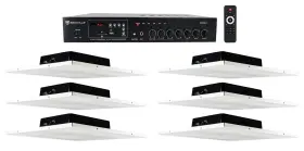 Rcs80-1 Rockville Dcs8t 6 Audio Drop Ceiling Tile Speakers Amp For Office/restaurant/cafe/bar