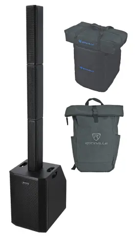 Rockville V2 Rpak Titan Array System Powered Column Speaker With 10 Inch Sub Backpack