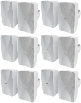 Wet-6525w Rockville 12 6.5 Inch White 70v Commercial Indoor/outdoor Wall Speakers