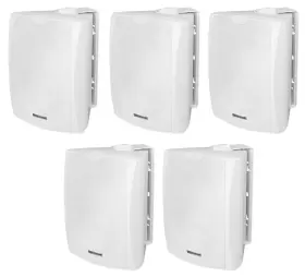 Wet-6w Rockville 5 70v 6.5 Inch Ipx55 White Commercial Indoor/outdoor Wall Speakers