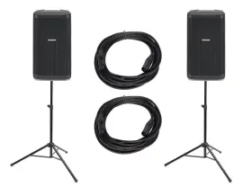 Rs100a Samson 842041060045 Active Speaker With Stands And Cables