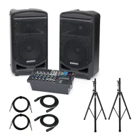 Samsaxp800bk2 Samson Expedition Xp800b 8 Channel 800w Portable Pa System With Accessories