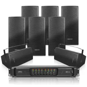 Eti8xu208b Sound Town Speaker Set 8 X Wall Mount Speakers One 8-ch Amplifier