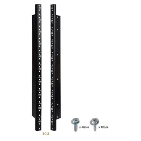 St-rr-10u Sound Town 2-pack 10u Rack Rails Black Powder Finish With Screws