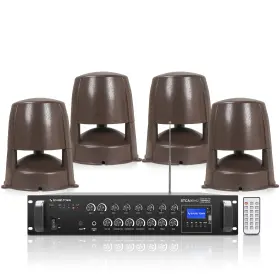 Stca360x4omni62br Sound Town 6-zone 70v/100v Amp 4x6.5 Inch Omni Speakers Brown