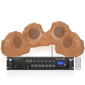 Stca360x4rk62br Sound Town 6-zone 70v/100v Amp 4 X Rock Speakers Brown