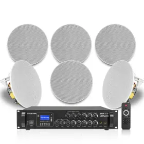 Stca6130x6cs6n Sound Town 3-zone Low-z Amp 6 X In-ceiling Speakers White