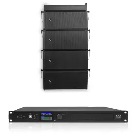 Zsv26x4nta32 Sound Town Zethus Line Array Set 4 X Dual 6.5 Inch Speakers 1 Amp Frame