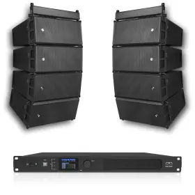 Zsv26x8nta34 Sound Town Zethus Line Array Set 8 X Dual 6.5 Inch Speakers 1 Amp 2 Frames