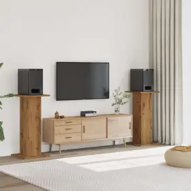 Speaker Stands 721102949371 2 Pcs Artisian Oak 11.8x11.8x37.4 Inch Engineered Wood