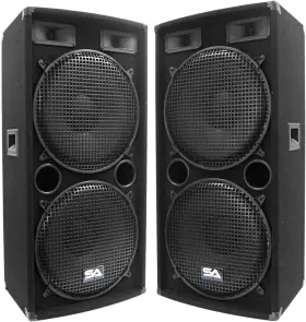 155.2 Speakers Inc. Pair Of Dual 15 Inch Pa Dj 1000 Watts Pro Audio - Band Bar Wedding Chu
