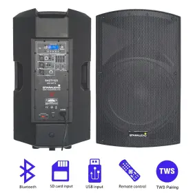 Shdt1523 Speakers 15 Inch 2-way Active Pa Bluetooth Speaker 4000w Peak Powered Tws Usb Sd