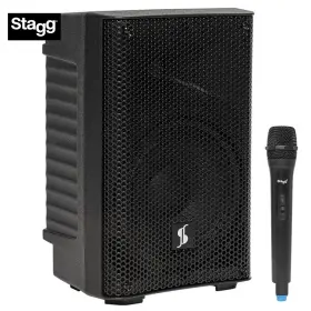 As8b-us Stagg 8 Inch 125w Bluetooth Battery Powered Active Speaker With Microphone As8b Us