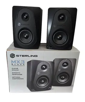 Sterling Audio 656238048248 Mx3 Black 3 Inch Powered Studio Monitor Pair Speakers