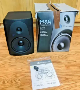 Sterling Audio 656238048262 Mx8 8 Inch Powered Studio Monitor Speaker Series Bi Amplified Stereo