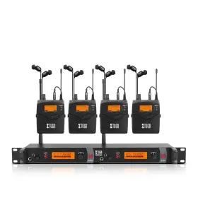 Xm0014-004 System Audio Wireless In Ear Monitor 4 Receivers Pro Uhf 2 Channel Stage Studio