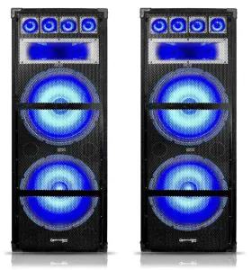 3600w Technical Hifi 613816029419 2 Pro Vrtx215led Dual 15 Inch 7-way Passive Speaker Cabinets With Led