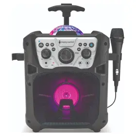 Sml640 The Singing Machine Fiesta Go With Multi-colored Led Lights Black