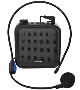 Up Force 699919480050 Voice Amplifier 12w Rechargeable 1200mah With Wired Microphone Black