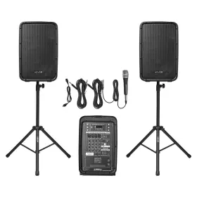 Jp208st Vevor 2 X 8 In Speakers Portable Pa System 300w Mixer Bluetooth Mic For Dj Party