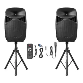 Jp2215co Vevor 2 X 15 In Speakers Portable Pa System 2000w Mixer Bluetooth Mic Dj Party