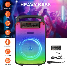 Nb-24 Vilinice Portable Rechargeable Bluetooth Speaker Microphone Rgb Lights For Party Camping