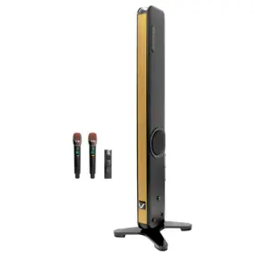 Vocopro 692868287275 Aura Singer Karaoke Dual Wireless Mic Tower Speaker System With Remote