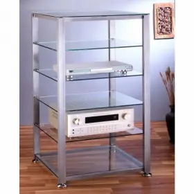 Egr406 Vti Egr Series 6 Shelf Audio Rack In Multiple Finishes And Glass Shelves