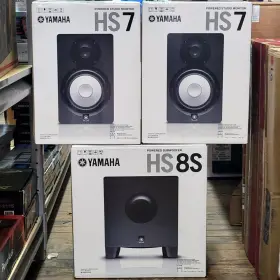 2xhs7-1xhs8s Yamaha 2 X Hs7 Studio Active Monitor Speakers 1 Hs8s Subwoofer