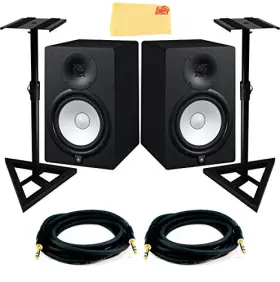 Yamaha 660845712126 Hs8 8-inch Powered Studio Monitor Pair With Stands