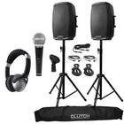 Gemini AS-2115BT 15" Pa/dj Speakers Pair + Mic Headphones Stands Covers New. Price: $523.40.