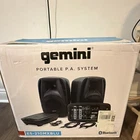 Gemini ES-210MXBLU Portable Bluetooth Pa System Mixer Speakers Cables Open. Price: $250.00.