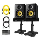 Krk K5-NA Kreate 5" Studio Monitor Reference Speakers Pair Desk Stands New. Price: $348.40.