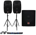 (2) Rockville SPGN158 15" 1600W 8-OHM Dj Speakers+passive Sub+stands New. Price: $563.70.