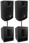 Rockville RPG15 15" Powered 1000W Dj/pa SPEAKERS+(2) Subwoofers+poles New. Price: $1434.70.