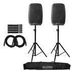 Gemini AS-2112BT Active/powered Portable Dj Pa Speaker System Stands Covers New. Price: $388.40.