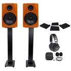 Pair Rockville APM8C 8" 500W Powered Studio Monitors+stands+pads+headphones New. Price: $392.90.