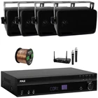 Pyle 1000W Bluetooth Receiver, 4X 3.5'' 200W Indoor/outdoor Black Speakers + Mic New. Price: $345.49.