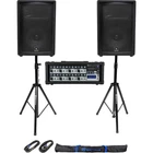 (2) Jbl Pro JRX212 12" 2000W Pa/dj Speakers+powered Mixer W/bluetooth+stands New. Price: $789.85.