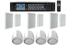 6-ZONE AMP+4 Jbl White PENDANT+6 Slim Wall Speakers Restaurant/bar/cafe New. Price: $1269.85.