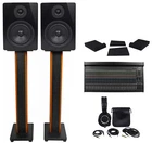 3204VLZ4 MIXER+(2) Rockville ASM5 5.25" MONITORS+ATH-M50X HEADPHONES+36" Stands New. Price: $1599.99.