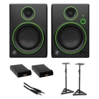 Mackie CR5BT Powered Black W/ On-stage Stand, Auray Monitor, Hosa Cable Bundle New. Price: $259.99.