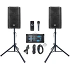 Proreck 1800W 10" System Dj Party Speakers W/ 4-CH Powered Mixer Stands Mic New. Price: $309.99.