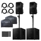 Electro-voice Eviva 12P 12" Powered Portable Speakers 18" Subwoofers Pack New. Price: $2232.40.