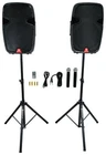 Rockville RAMSYS15 Pair 15" Battery Powered Speakers+stands+wireless Mics New. Price: $459.95.