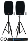 2) Rockville BPA15 15" Powered 800W Dj Speakers Bluetooth+stands+cables+bag New. Price: $457.90.