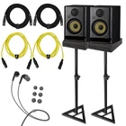 Krk Rokit RP5G5 5" Active Bi-amped Studio Monitor Speakers Pair Stands New. Price: $451.40.