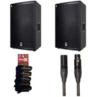 2X Yorkville EL15P Elite Powered Speakers 2500 Watts + 25' Gold Roland Xlrs New. Price: $3973.00.