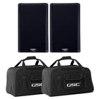 (2) Qsc K8.2 K2 Series 2-WAY 2000W 8" Powered Speakers With Tote Bags New. Price: $1399.40.